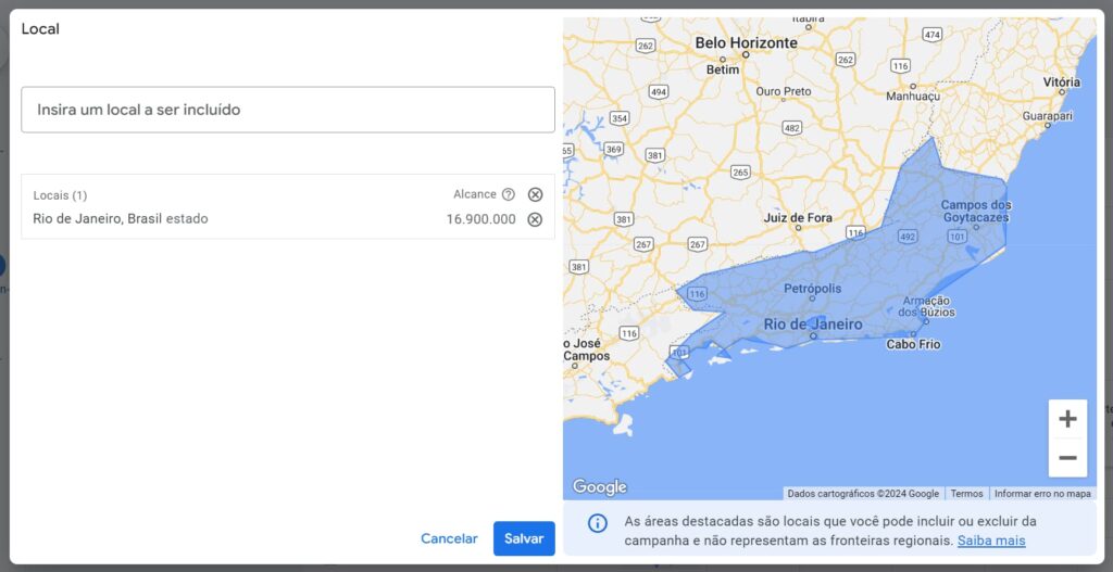 segmentando buscas para um local com o google keyword planner