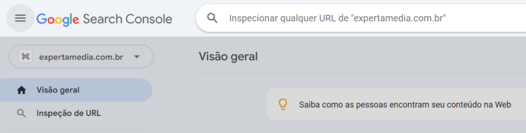 inspeção de url no google search console